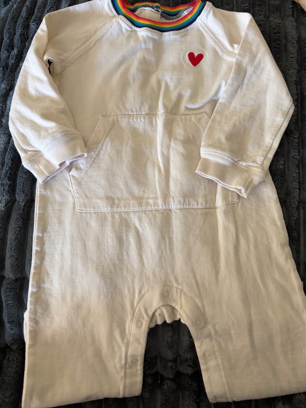 Primary Rainbow Trim Toddler Bodysuit - White with Multicolor Accents